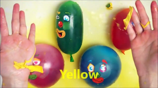 5 Funny Face Wet Balloons Collection Learn colors Finger balloon Family Nursery Compilation
