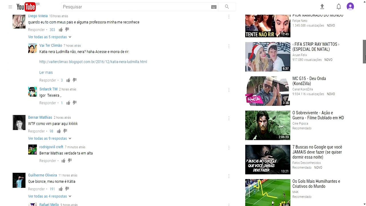 Floodando  comentarios #1 - MEU NOME É KATIA!