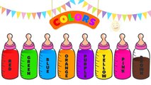 Learn Colors with Colorful Liquids - Baby Bottles | Learning The Colors | Little Baby Rhymes
