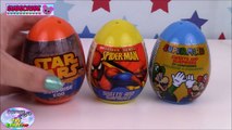 STAR WARS SUPER MARIO SPIDER MAN Surprise Eggs Huevos Sorpresa - SETC