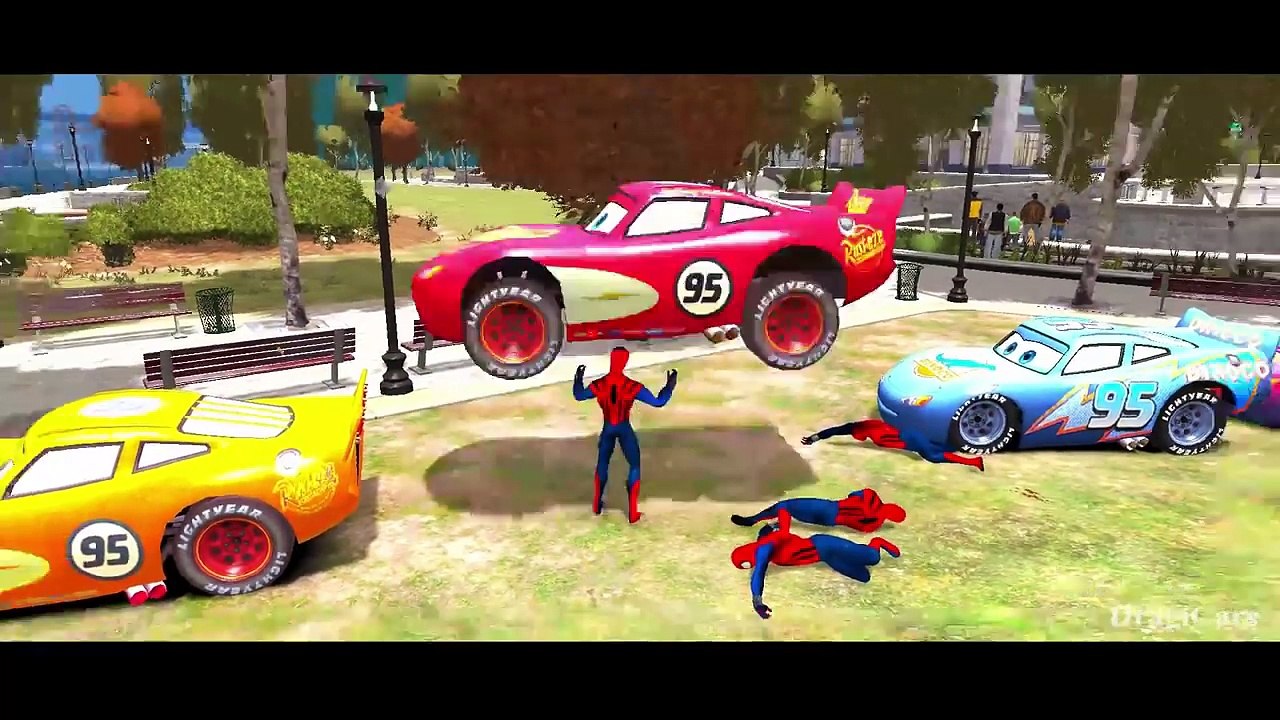 Spiderman Playing with Hulk, Batman, Frozen Anna, Mickey Mouse Disney Pixar Cars + Nursery Rhymes