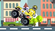 Monster Truck Power Rangers animation For Kids, Monster Truck Compilation