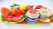 SEAFOOD Velcro Cutting Toy Set - Plastic Cake Fruits Ice-Cream Lobster Food Playset