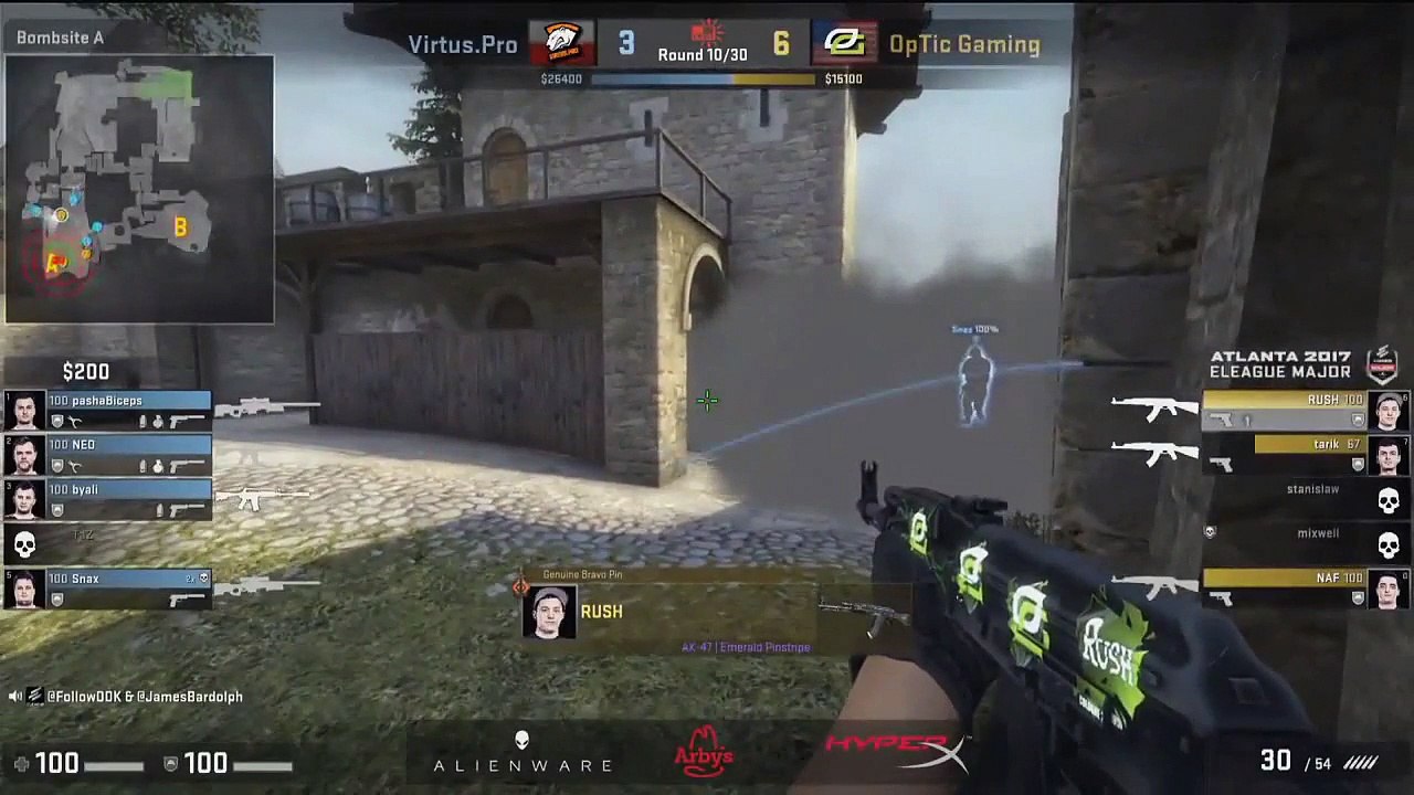 RUSH 4K Optic vs VirtusPro (CSGO ELEAGUE ATLANTA 2017)