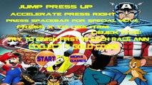 Super Hero SpongeBob Squarepants Jerry Popeye & Mario Crazy Race | Funny Game for Little K