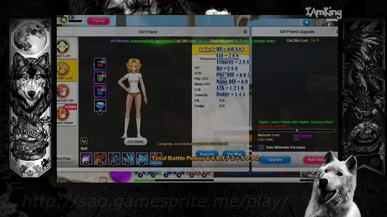 SAO's Legend - Girl friend update  Upgrading Cait to Lv7