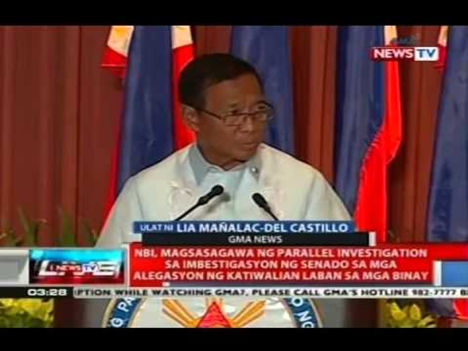 DOJ, inatasan ang NBI na bumuo ng team para siyasatin ang mga alegasyon ng katiwalian vs. Binays