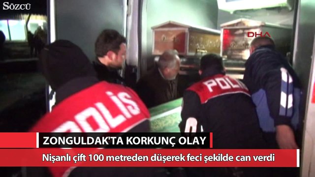 Nişanlı çift, 100 metreden düşerek can verdi