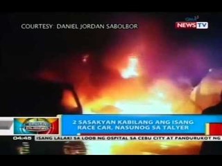 2 sasakyan kabilang ang isang race car, nasunog sa talyer sa Dagupan City