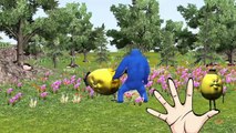 Fat spiderman vs Hulk finger family 3d animation - Colors dinosaur finger family nursery rhymes