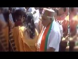 MP Home Minister Babulal Gaur inappropriately touch a woman, Watch video
