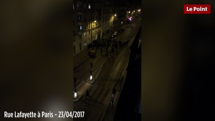 Manifestation Rue Lafayette à Paris suite aux résultats du 1er tour