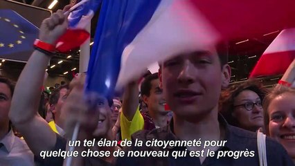 Présidentielle: la joie des militants d'Emmanuel Macron