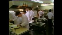 MARCO PIERRE WHITE AND GORDON RAMSAY TOGETHER DURING A BUSY SERVICE AT HARVEY`S IN THE LATE 80`S