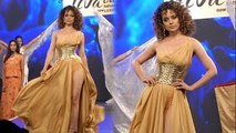 Kangana Ranaut Flaunts SEXY THIGHS In A Thigh High Slit Dress - Rampwalk - Live creme