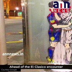 Artist makes graffiti of Messi kissing Ronaldo in Barcelona #AnnNewsWorld