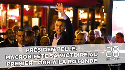 Présidentielle: Macron fête sa victoire au premier tour à la Rotonde