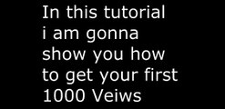 How TO GET 1000 VIEWS ON YOUTUBE !!!