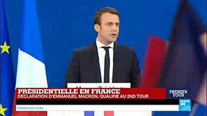 REPLAY - Discours d'Emmanuel Macron en tête du 1er tour de la Présidentielle 2017