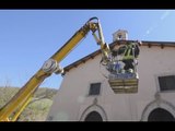 Preci (PG) - Terremoto, lavori chiesa San Leonardo a Montebufo -1- (24.04.17)