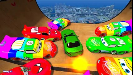 Lightning Mcqueen Color Cars For Kids and Sport Color Cars in Spiderman Cartoon Videos for Childrens