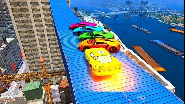 Color Lightning Mcqueen Cars for Kids in Spiderman Cartoon - Learn Numbers & Colors - Nursery Rhymes