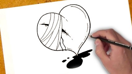 como dibujar un corazon herido