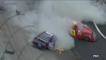 Wallace Jr and Smithley Big Crash 2017 Nascar Xfinity Series Bristol