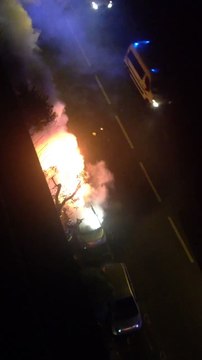 Car Burns on Paris Street as Protests Follow First Round of Voting