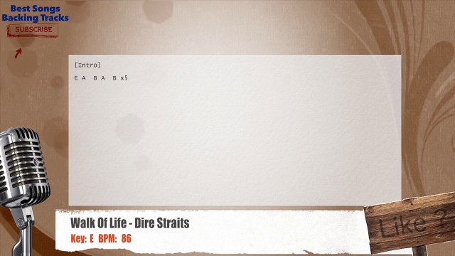 Walk Of Life - Dire Straits Vocal Backing Track
