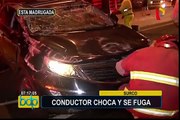 Conductor, en aparente estado de ebriedad, volcó aparatosamente en Surco
