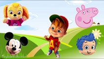 Wrong Heads Peppa Pig Mickey Mouse Bubble Guppies Alvin Bad Baby Skye Finger Family Nursery Rhymes