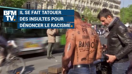 Un homme tatoué d'insultes racistes dénonce la "lepénisation des esprits"