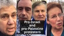 Pro-Israel and pro-Palestine protesters demonstrate outside Downing Street