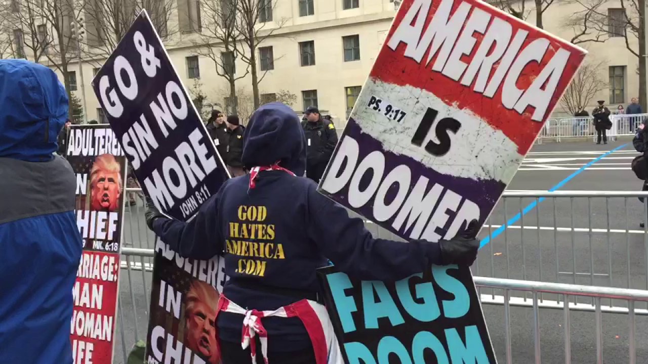 Westboro Baptist Church protest Trump inauguration