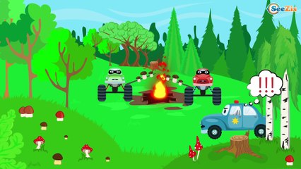 Emergency Cars - The Blue Police Car Chase - Cars & Trucks Cartoon for children