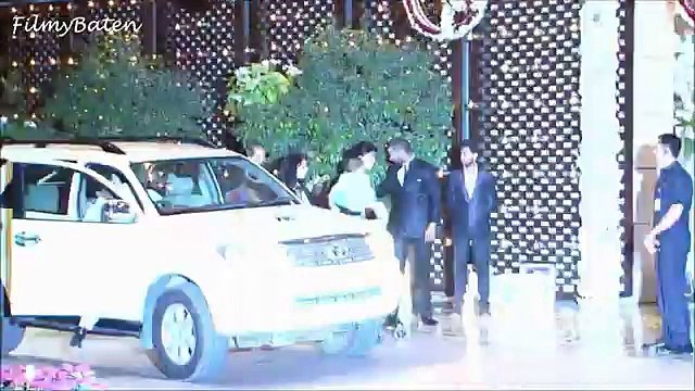 Mahendra Singh Dhoni with wife & daughter at Harbhajan Singh's wedding party at Ambani's house.