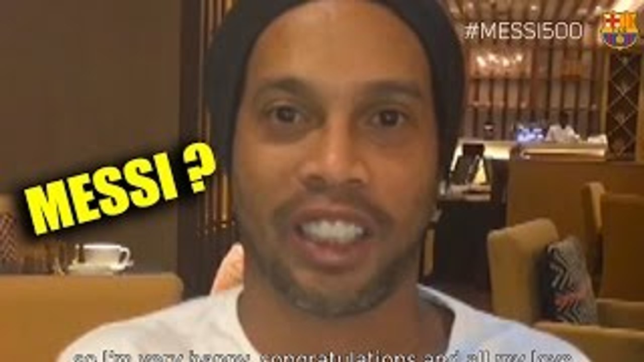 Olha o que Ronaldinho disse pra Messi após ele marcar 500 gols