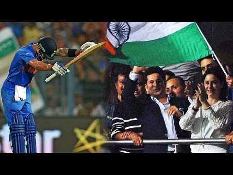 Virat Kohli bows down to Sachin Tendulkar. after smashing 50 against Pakistan