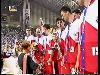 1995 Eurobasket medal ceremony press conference interviews