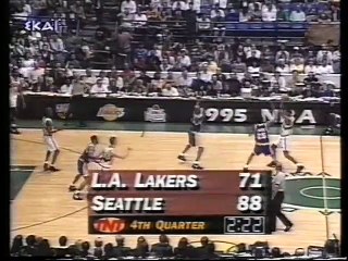 1995 NBA playoffs wcr1 game 1 Los Angeles Lakers-Seattle Supersonics part 2/2