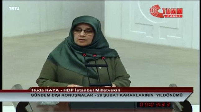 HÜDA KAYA; BAŞÖRTÜLÜ KAMU ÇALIŞANIMIZ VAR POLİSİMİZ VAR ASKERİMİZ VAR.PEKİ SORUYORUM SİZE MUTLU MUSUNUZ