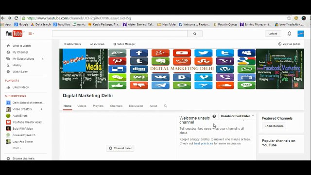 How to add Social Media buttons to Youtube Channel - facebook, twitter, instagram how to series - YouTube_2