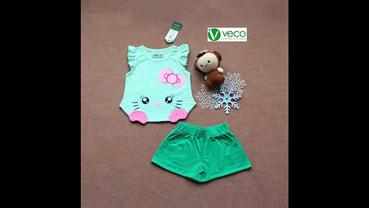 xuong may quan ao tre em gia si Veco - bộ sưu tập mèo Kitty cho bé gái 1 tuổi đến 15 tuổi