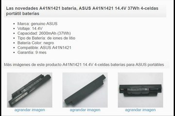 A41N1421 14.4V 4-celdas baterías para ASUS ASUSPRO P2520LA-XO0456T portátiles
