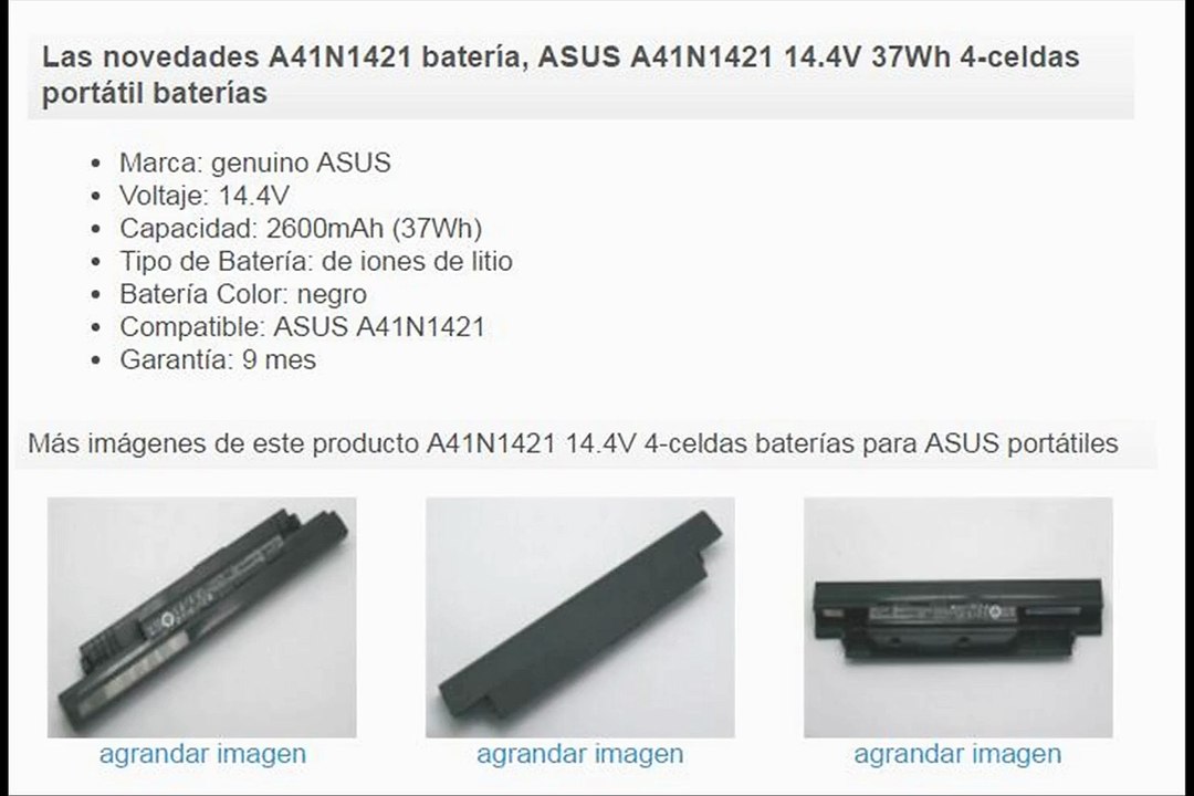 A41N1421 14.4V 4-celdas baterías para ASUS ASUSPRO P2520LA-XO0456T portátiles