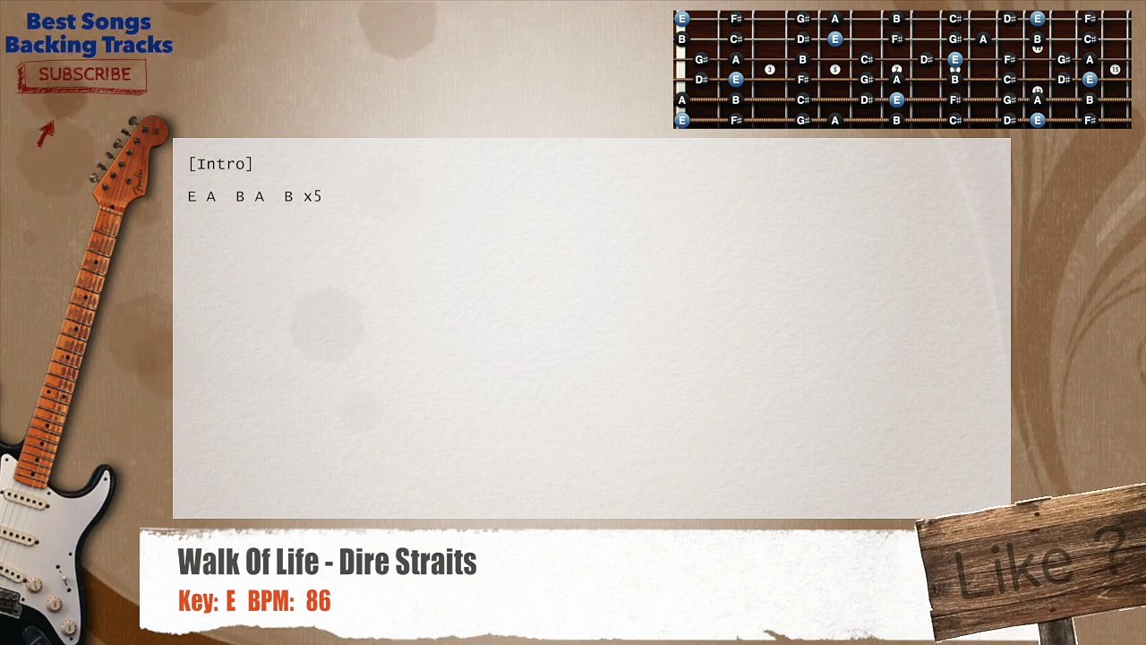 Walk Of Life - Dire Straits Guitar Backing Track