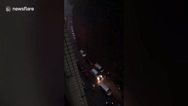 Strong winds blow roof off stadium in China