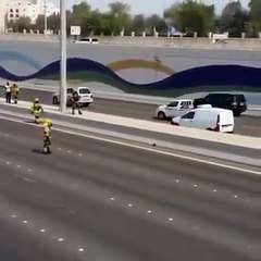 Cat stranded on a highway What Abu Dhabi police does next is incredible