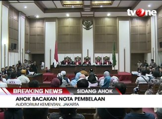 Ahok Bacakan Nota Pembelaan Saya Bukan Penoda Agama